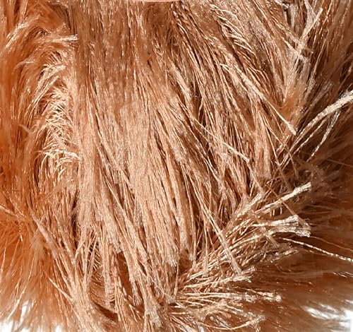 Image of Eyelash Fun Fur Yarn Premium 100% Polyester 164 Yds (150 Mt), 3.53 Oz (100 Gr) Colorful Crochet Yarn Dıy Hand Knitting. (Camel Hair, 3 Skein)