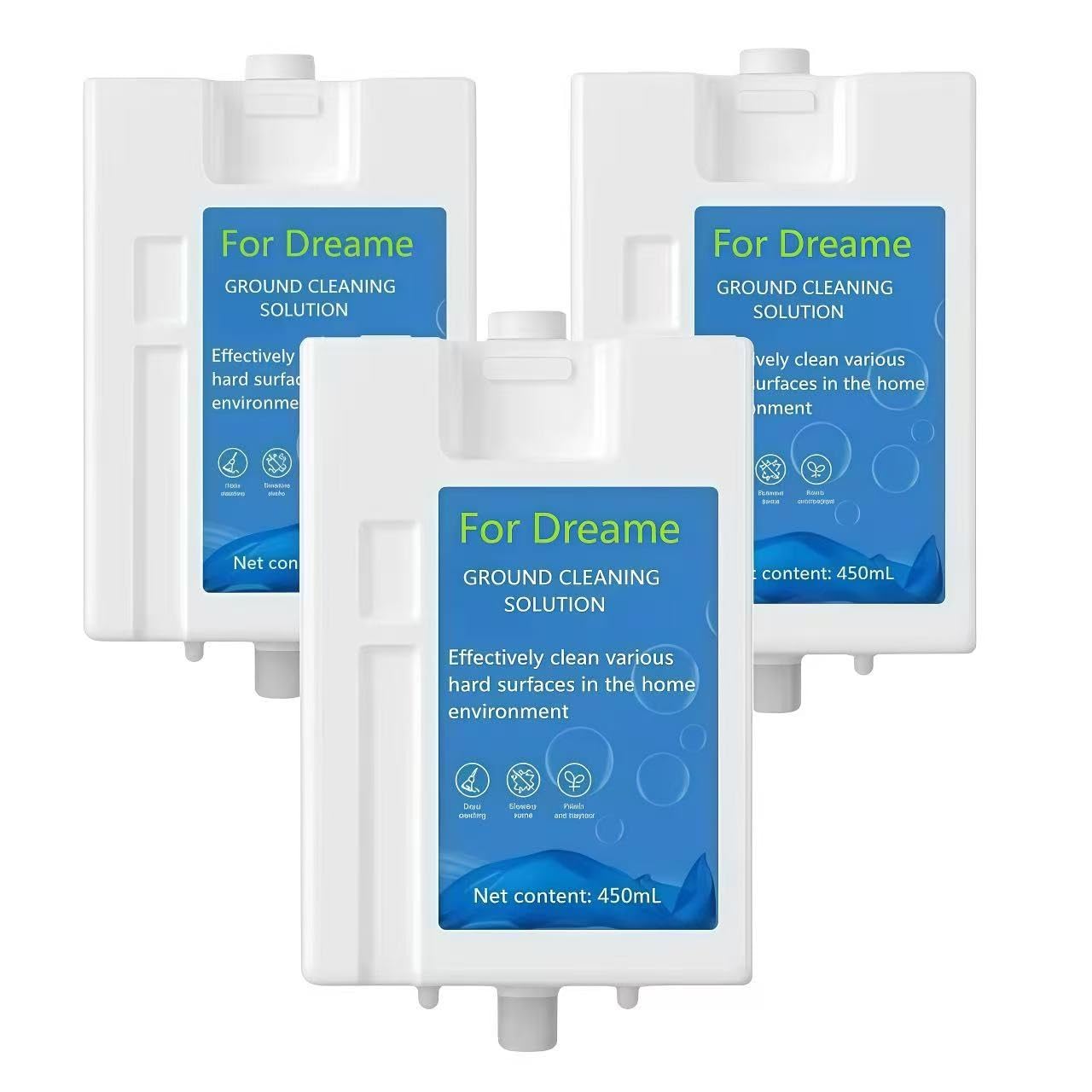 Sostituzione Della Soluzione Detergente Detergente Da 450 Ml, Compatibile Con Dreame L20 Ultra/L10 Prime/X10/X20 Pro Plus Il Liquido Detergente Per Pavimenti(3 bottiglie)