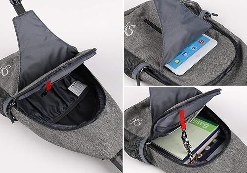 Miniatura 4 de WATERFLY - Mochila cruzada tipo bandolera para viajes y senderismo bolsa de pecho Negro, Gris oscuro, FLAXEN, Gris, Lemon Yellow, Verde menta, Azul