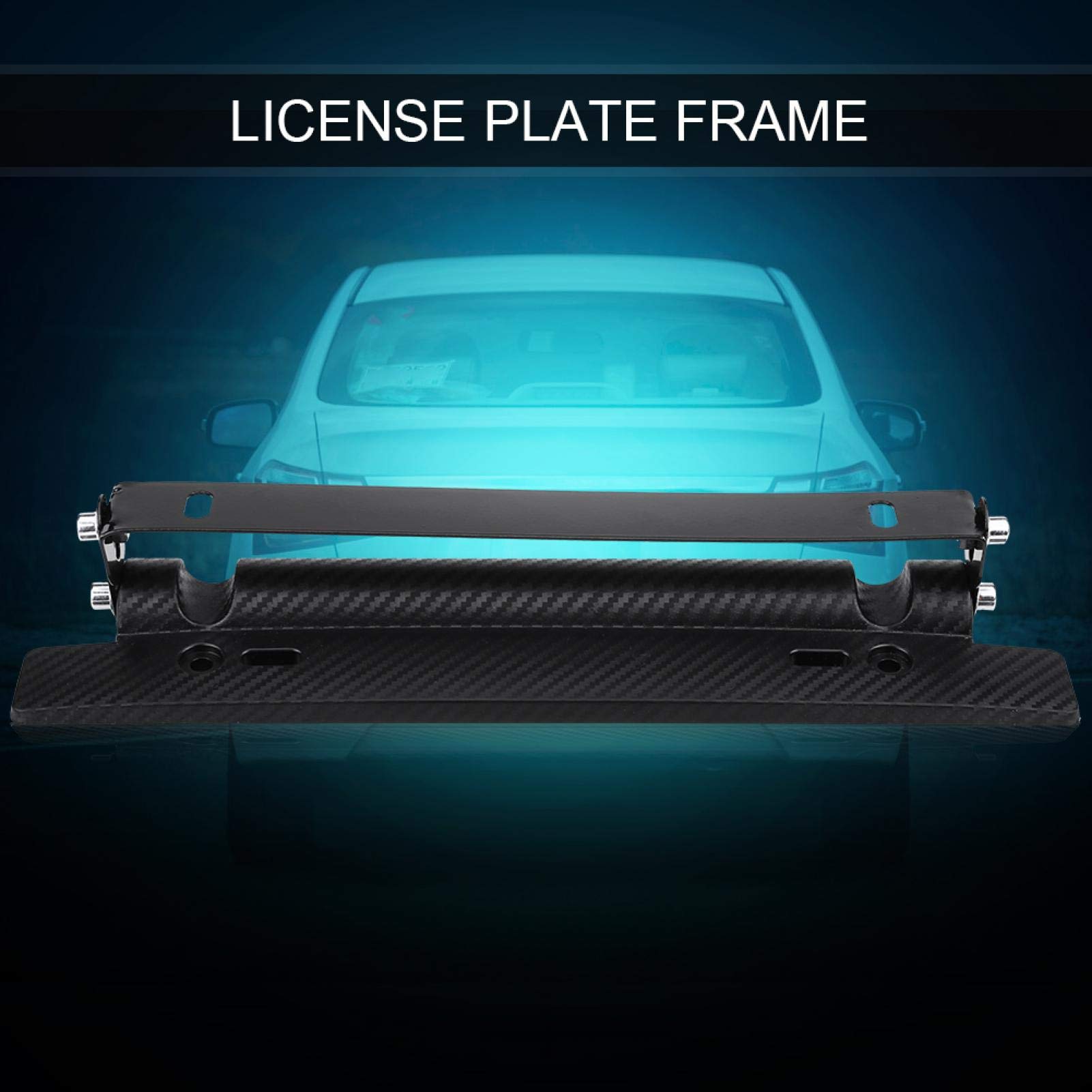 Cadre Plaque D'immatriculation Réglable Universel - Support En Fibre De Carbone Pour Voiture, Montage Facile
