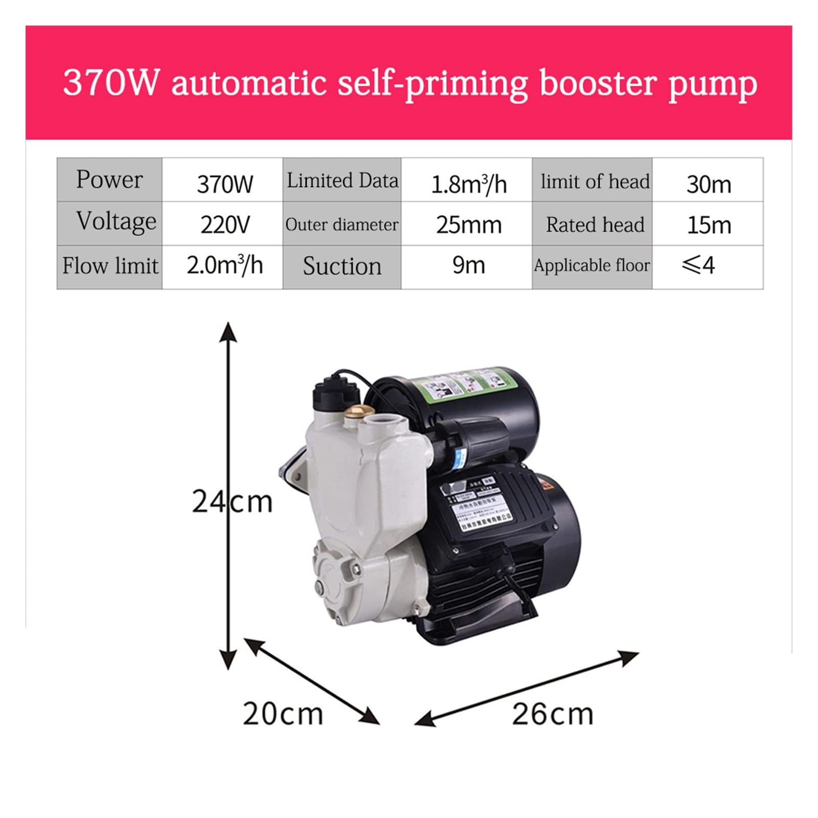 Bomba autocebante doméstica, Bomba automática, Bomba de succión, Bomba de Refuerzo, tubería de Agua del Grifo, Grifo presurizado, presurizado(688W)