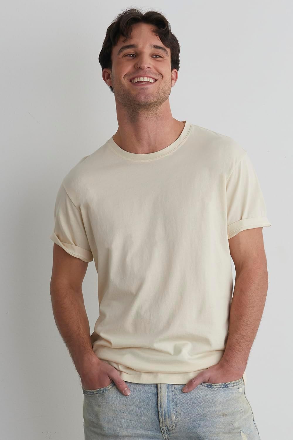 Fair Indigo Men's Organic All-Cotton Crew Neck T-Shirt - Image 4