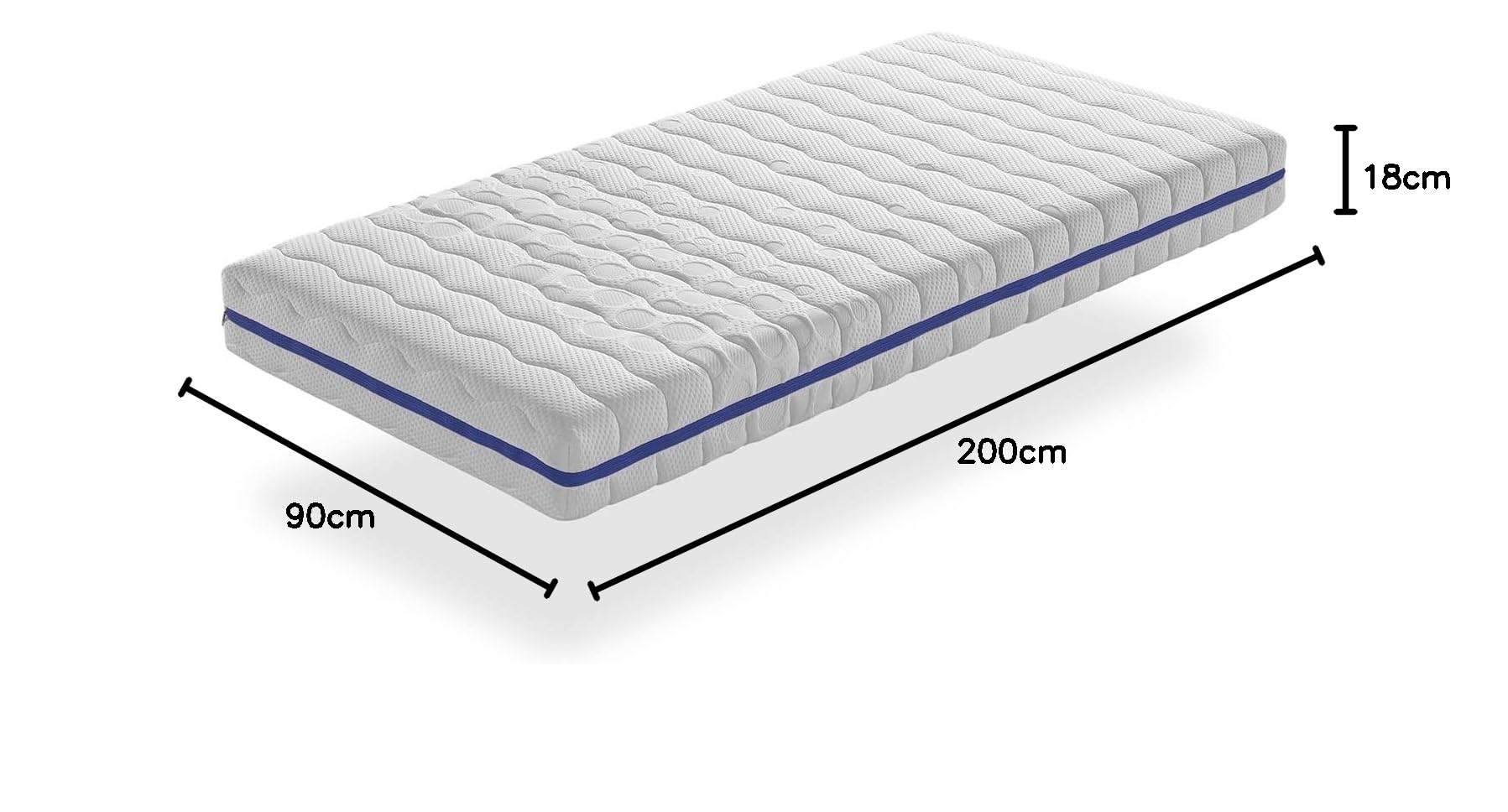 SHAULA Colchón 90X200 Altura 18 CM GEA VISCO Viscoelástica,desenfundable, Ideal para Camas Nido y Tipo Montessori