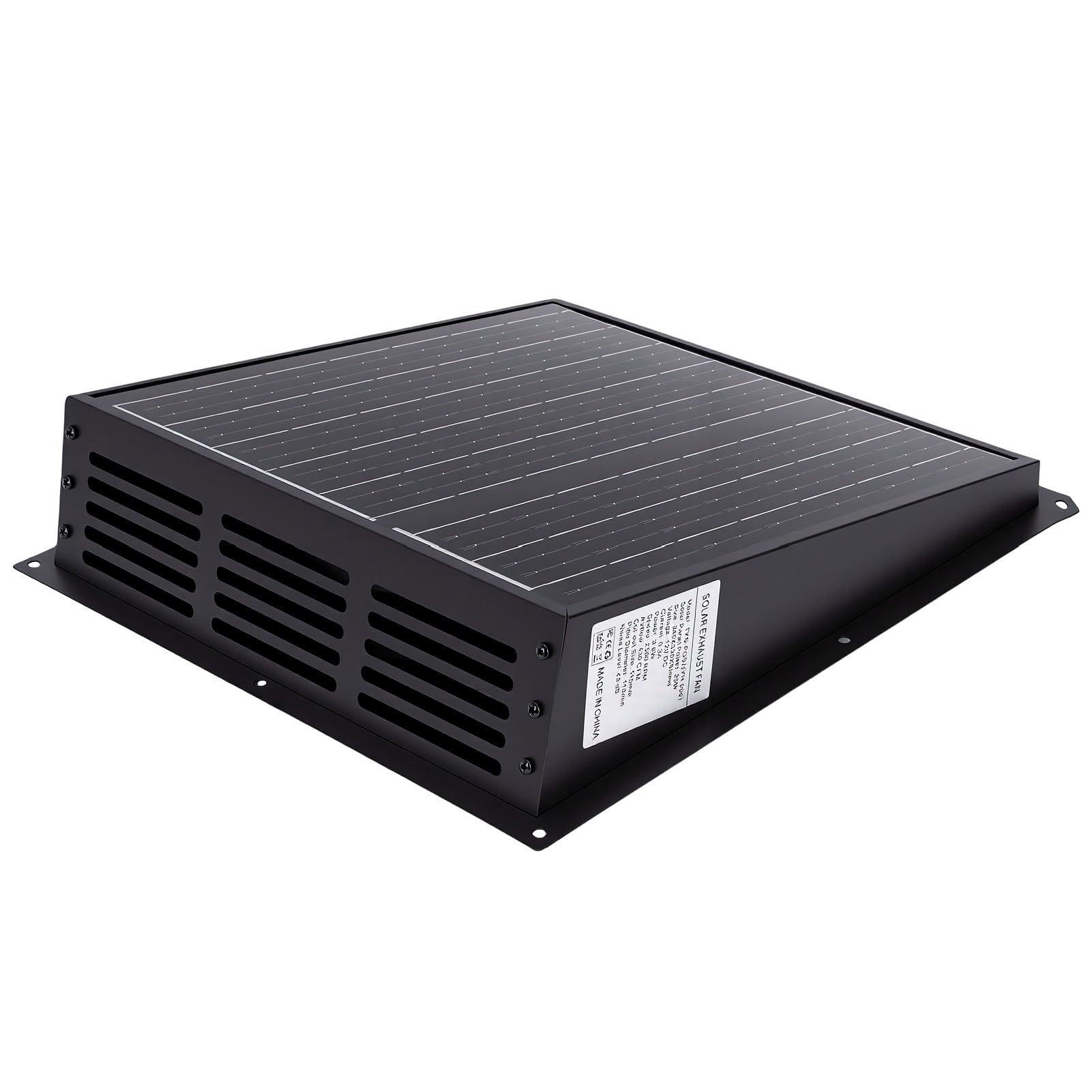 FTVOGUE Ventilateur Solaire pour Toit 430 CFM IP67 étanche avec Panneau Monocristallin pour Grenier, Garage, Camping-car, Abri, Poulailler
