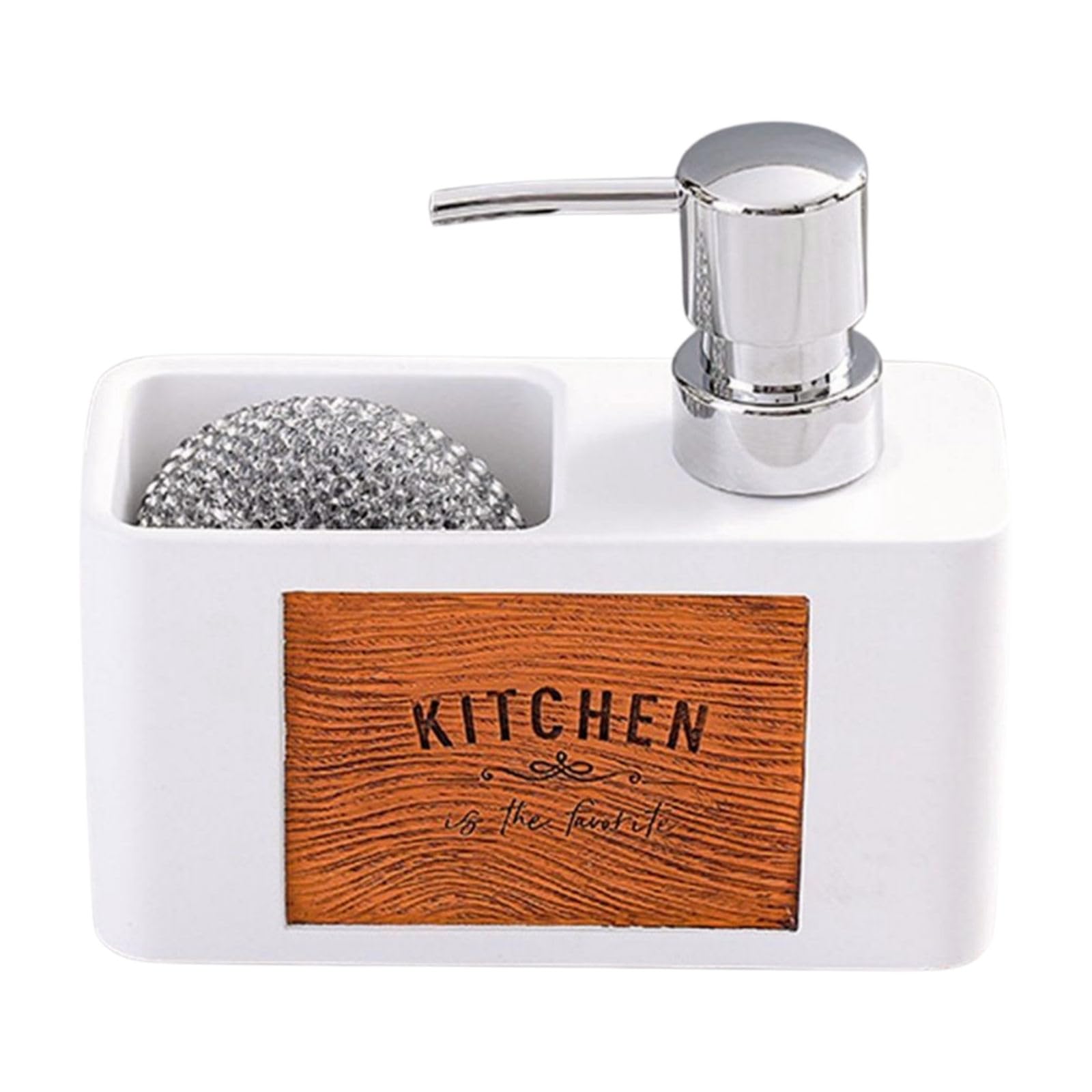 2in1 Kitchen Soap Dispenser and Sponge Holder, Dishwashing Soap Pumps Dispenser for Countertop, Hand Kitchen