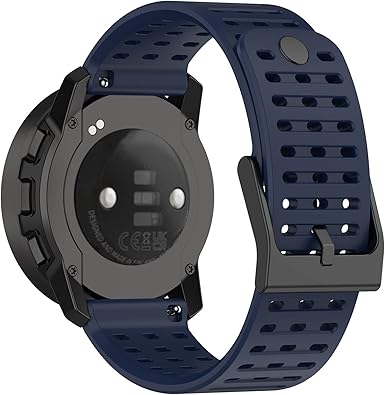 Yikamosi Compatible Avec Suunto 9 Speak Bracelets,22MM Libération Rapide Silicone Souple Fermoir En Acier Inoxydable Remplacement Bracelet Pour Suunto 9 Speak,Ardoise/Blanc