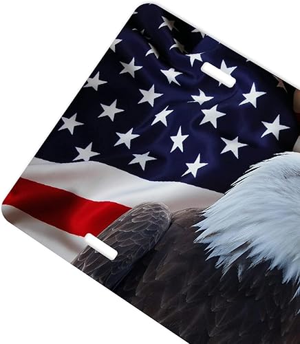 Miniatura 3 de Placa de matrícula de la bandera estadounidense con águila calva, etiqueta de metal de aluminio para automóvil, símbolo patriótico nacional de