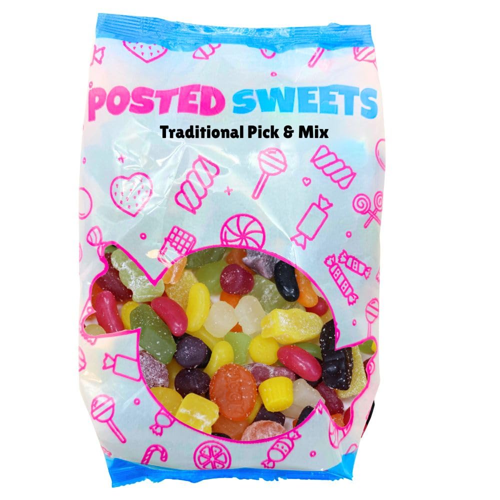700g TRADITIONAL BAG OF PICK & MIX SWEETS - Large Classic Retro Soft & Chewy Candy Selection Pick n Mix - Gift Bag - Perfect Movie Night Hamper, Treats for Kids, Adults, Birthday Gifts