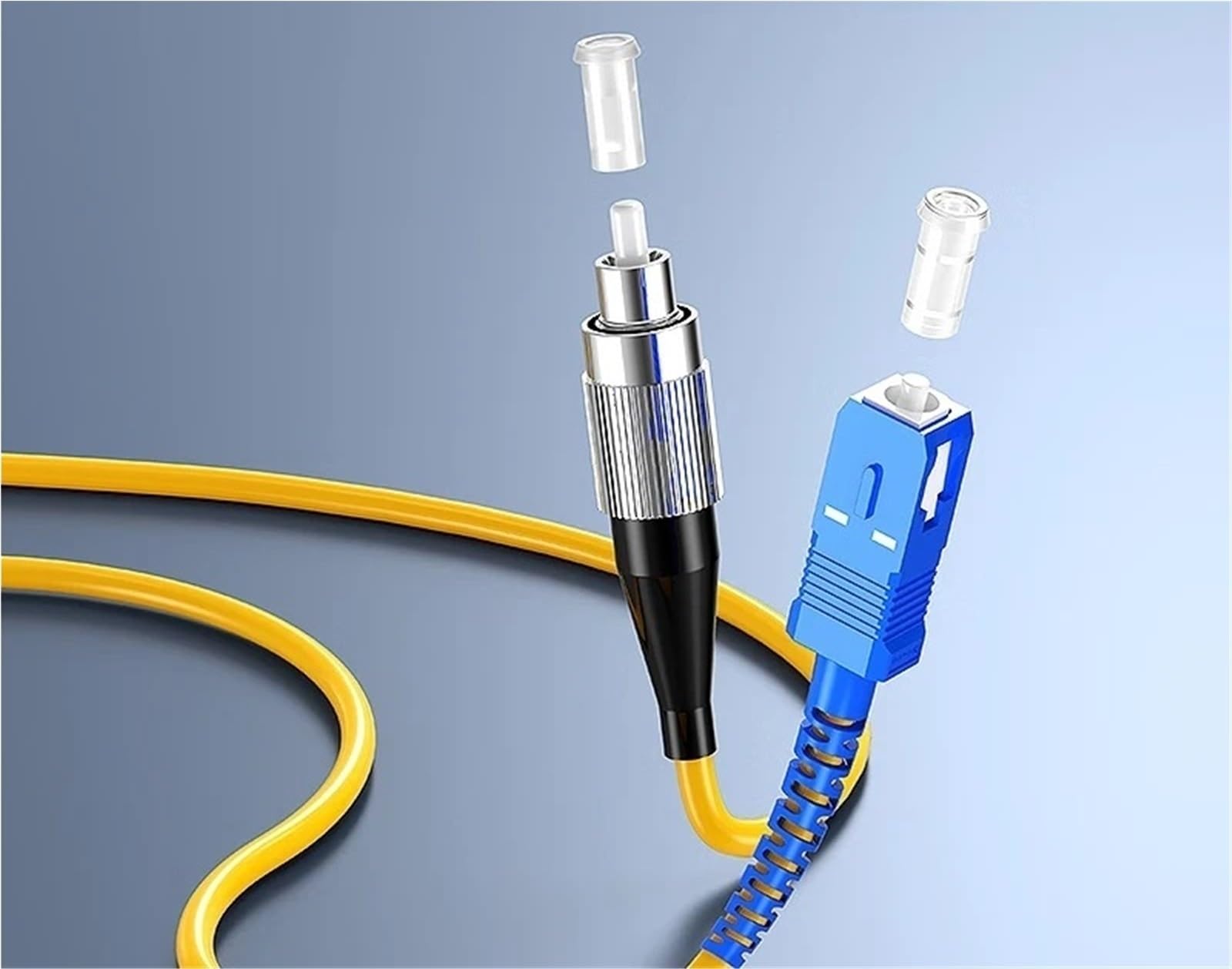 Lot de 10 câbles de raccordement à fibre optique LC / UPC-LC/UPC DX 3,0 mm monomode G652D - Gaine LZH jaune - Gaine LSZH - 1 m/2 m/5 m (3 m, 10 pièces)