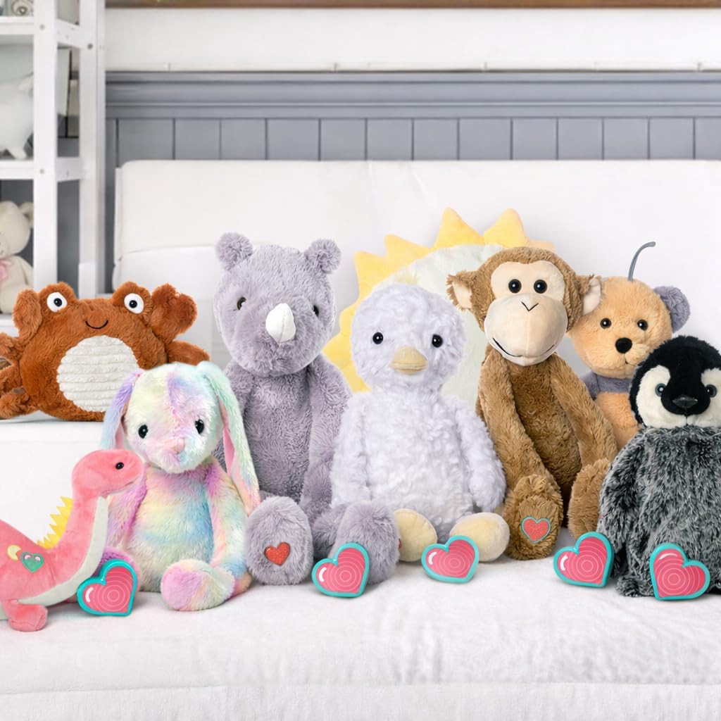 My Baby's Heartbeat Bear Recordable Stuffed Animals 20 sec Heart Voice Recorder for Ultrasounds and Sweet Messages Playback, Perfect Gender Reveal for Moms to Be, Heart Recorder