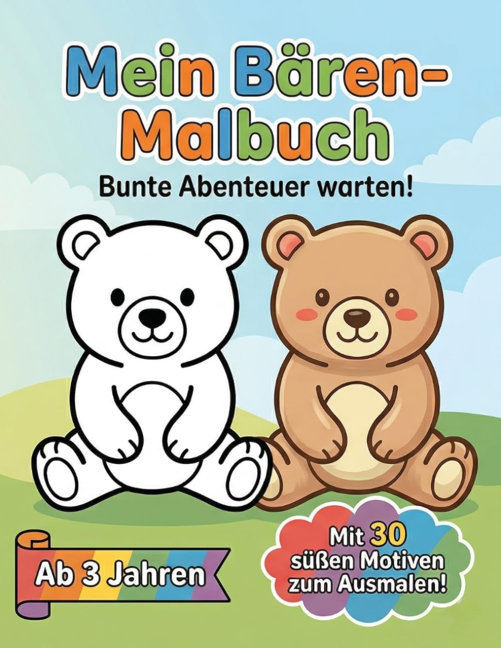 Mein Bären-Malbuch: Malbuch für Kinder ab 3 Jahren | Bären-Motive zum Ausmalen | Malbuch für Jungen und Mädchen