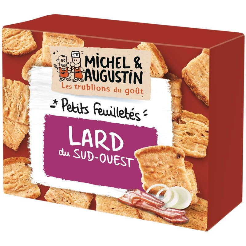Michel et Augustin Biscuits apéritifs feuilletés lard 80g
