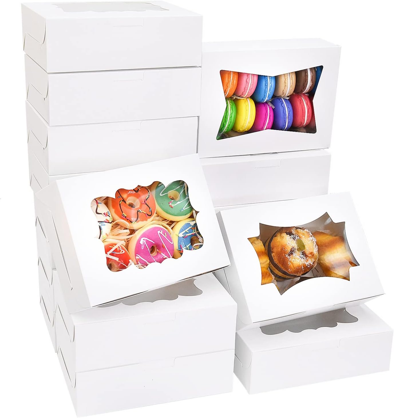 Monrocco 36 Pcs Cookie Boxes 8x6x2.5 Inches Bakery Boxes