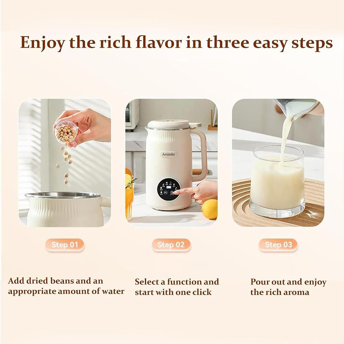 Vitamixia - Multifonction 8-En-1 Pour Préparer Du Lait Végétal, 1200 Ml Des Jus & Bien Plus Vitamixia Lait Vegetal, Départ Différé, Autonettoyage, De Jus Pour Avoine, Soja, Noix, Fruits