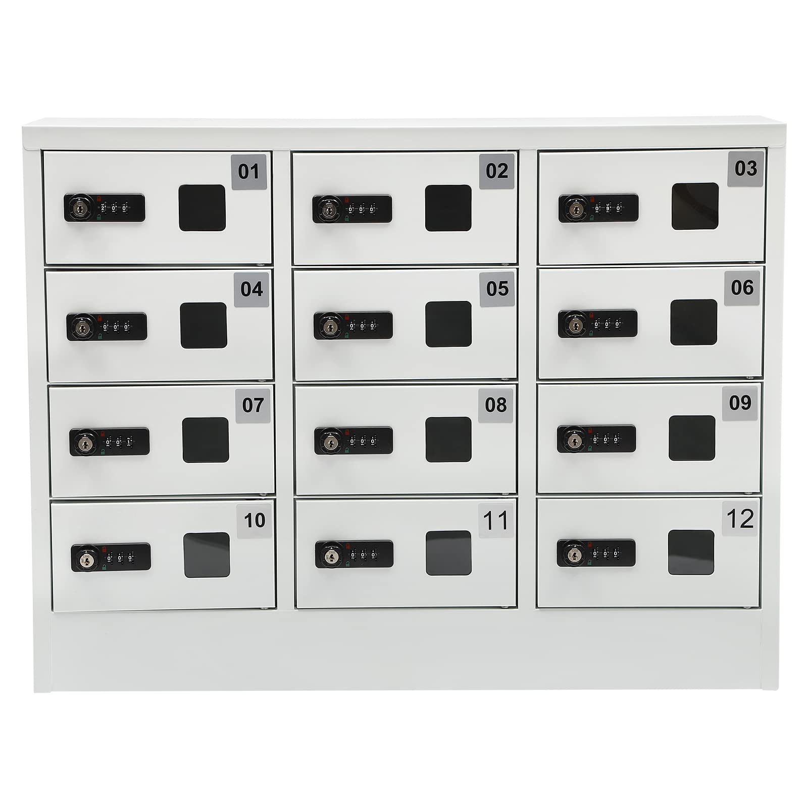 Cellphone Locker Mobile Device 12 Slot Box Charging Station Cellphone Charging Station Combination Lock with Three-in-one Charging Ports