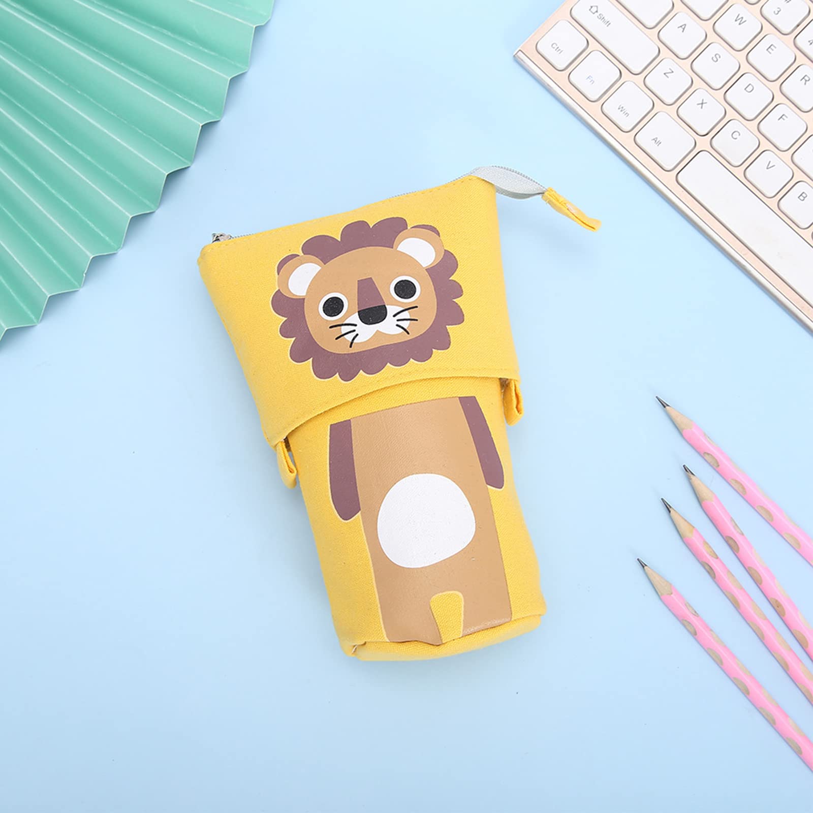 Astuccio Telescopico A Forma Di Leone - 2 In 1 Portamatite E Portapenne - Kawaii Per Bambini E Adulti