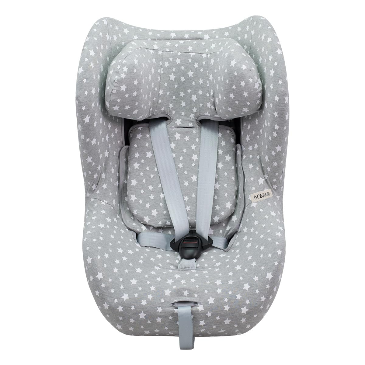 JYOKO KIDS Funda de Algodón para silla de coche Compatible con Cybex Sirona (M2 I-Size y GB Vaya I-Size, WHITE STAR)
