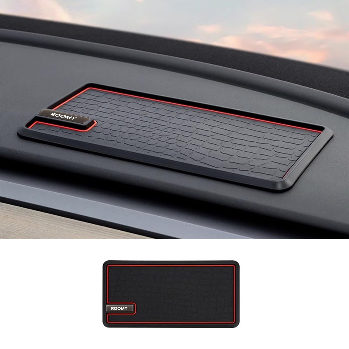 【ルーミー 専用】車 滑り止めシート ダッシュボード すべり止めシート Roomy 新型ルーミー アクセサリー トレイ 収納ボックス 小物入れ シリコーン 洗える 車内 カー用品 車載 便利グッズ カスタム 内装パーツ(長方形, ROOMY)