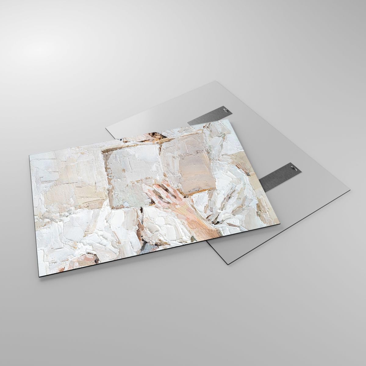 ARTTOR Glasbild 100x70cm Wandbild Glasdruck Abstrakt Menschen - 5514 | Hallo Buch Minimalismus Groß Modern Dekoration Wohnzimmer Schlafzimmer Küche Wanddeko Kunstdruck Art Wall Decor ARTTOR