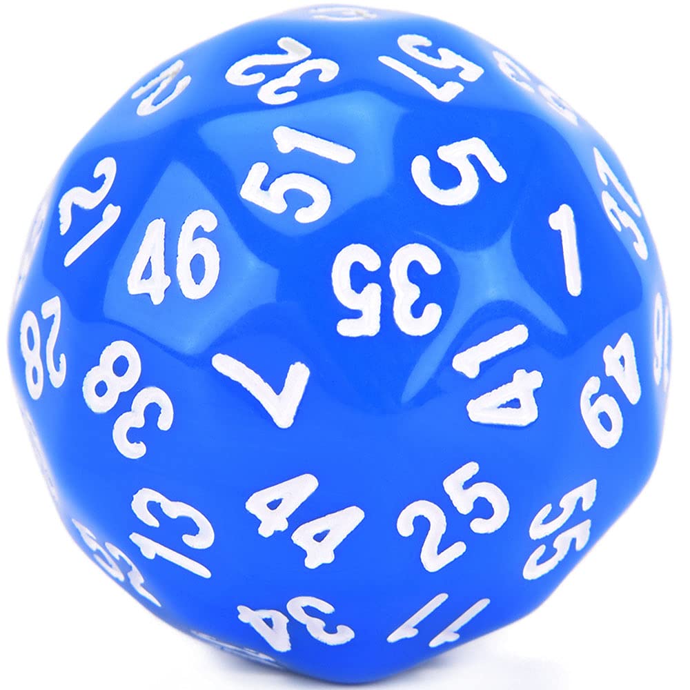 MURUI ZX D60 Polyhedral Dice Opaque Color Sixty Sided For Tabletop Role Playing Games DND Y212. (Color : Blue w White ink)
