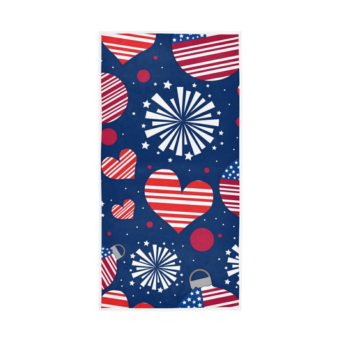 4Th of July American Independence Day Firework Stars Hand Towels Bathroom Towel Soft Absorbent Small Bath Towel Kitchen Dish Guest Towel