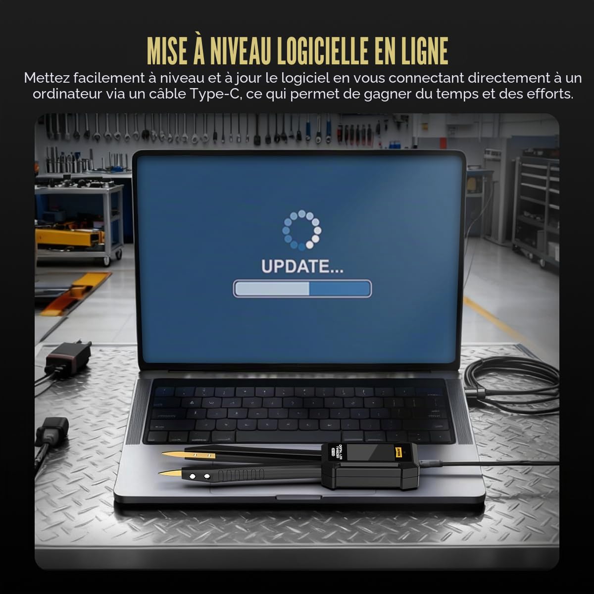 AUTOOL Pince multimètre numérique LCR, testeur CMS 6-en-1, écran OLED, rechargeable, mesure de résistance de 10 mΩ à 10 MΩ, de capacité de 1 pF à 20 mF et d'inductance de 1 µH à 60 H, pour automobile