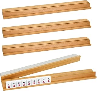 magic sewing machine 4PCS Wooden Mahjong Racks with Magnetic Pushers, Natural Wood American Mahjong Tile Rack Set, Modern Table Game Accessories for Mahjong Tiles (Natural)