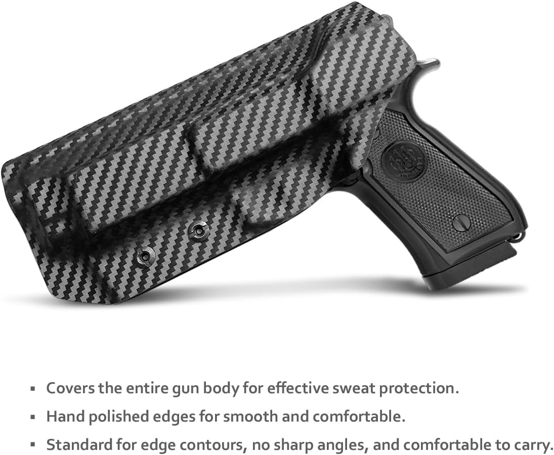 Beretta 92FS 92A1 96A1 Holster IWB / OWB Kydex Holster For Beretta 92 FS / 92 A1 / 96 A1 Pistol Accessories- Inside / Outside Waistband Concealed Carry - Adj. Width Height Retention Cant, Cover Mag-Button, Entrance Widened