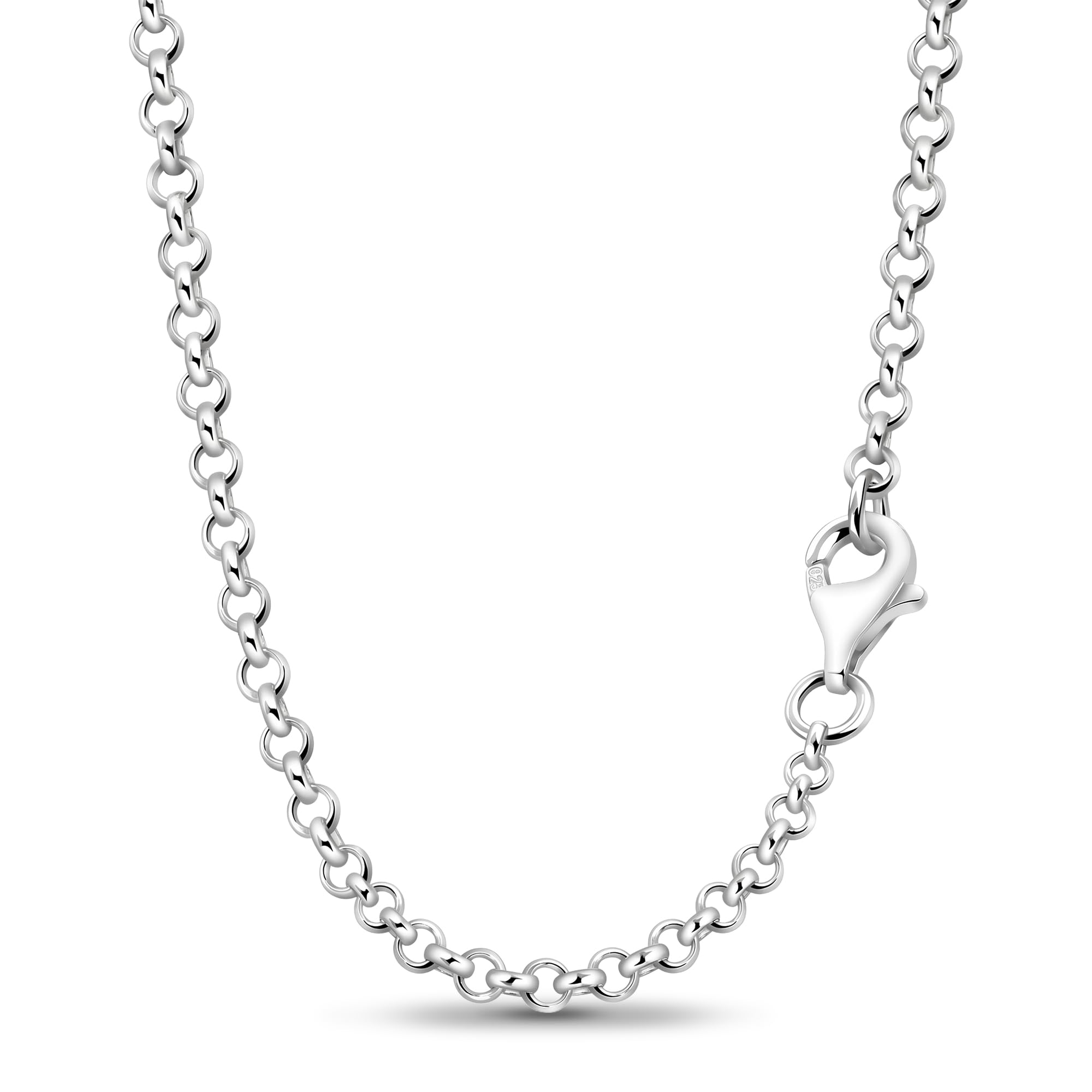 Erbskette 925 Silber Kette Damen Halskette 2,2 mm Rolo-Kette 12-0 | Silberkette in den Längen 42 45 50 60 70 80 90 100 cm verfügbar
