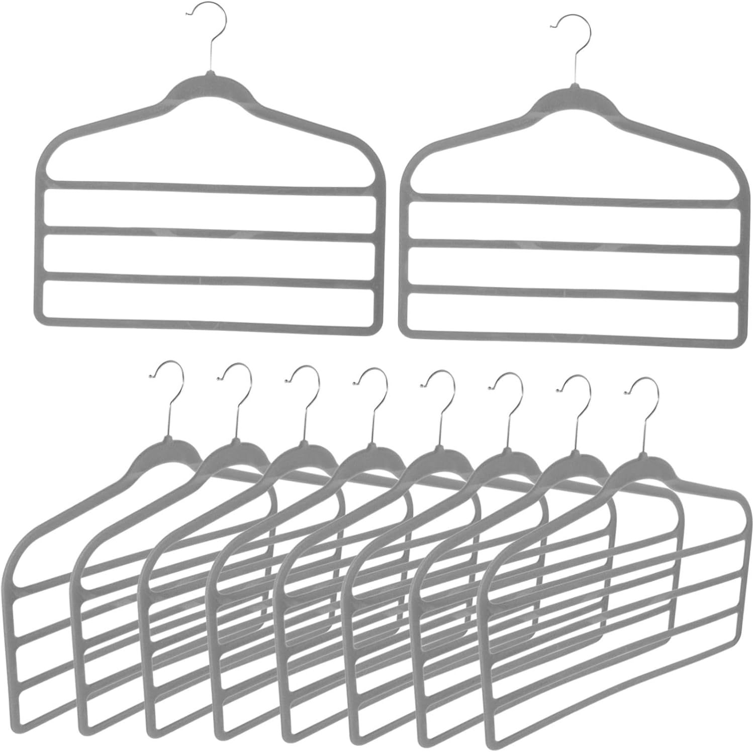 Ciieeo 10pcs Multi-Layer Space-Saving Clothes Hangers for Pants Scarves and Ties Design for Wrinkle Organization and Efficient Closet Storage