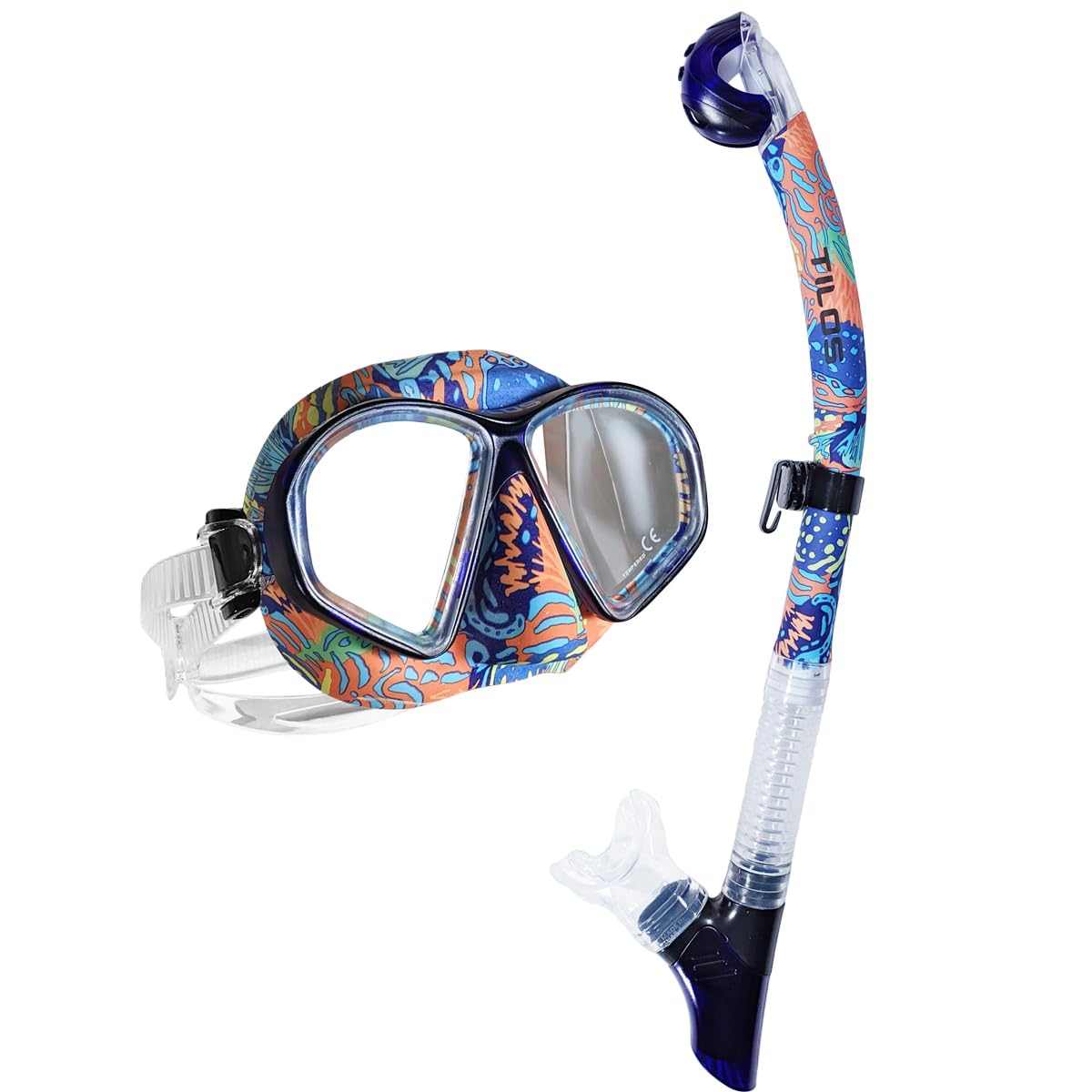 Tilos Spawn Camo Mask Snorkel Set for Spearfishing, Free Diving, Scuba Diving, Snorkeling