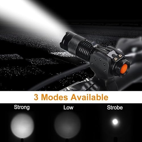 Miniatura 5 de Luz LED para bicicleta de 260 lúmenes, impermeable, faro delantero de bicicleta de 360, luz telescópica para bicicleta, luz ajustable para bicicleta