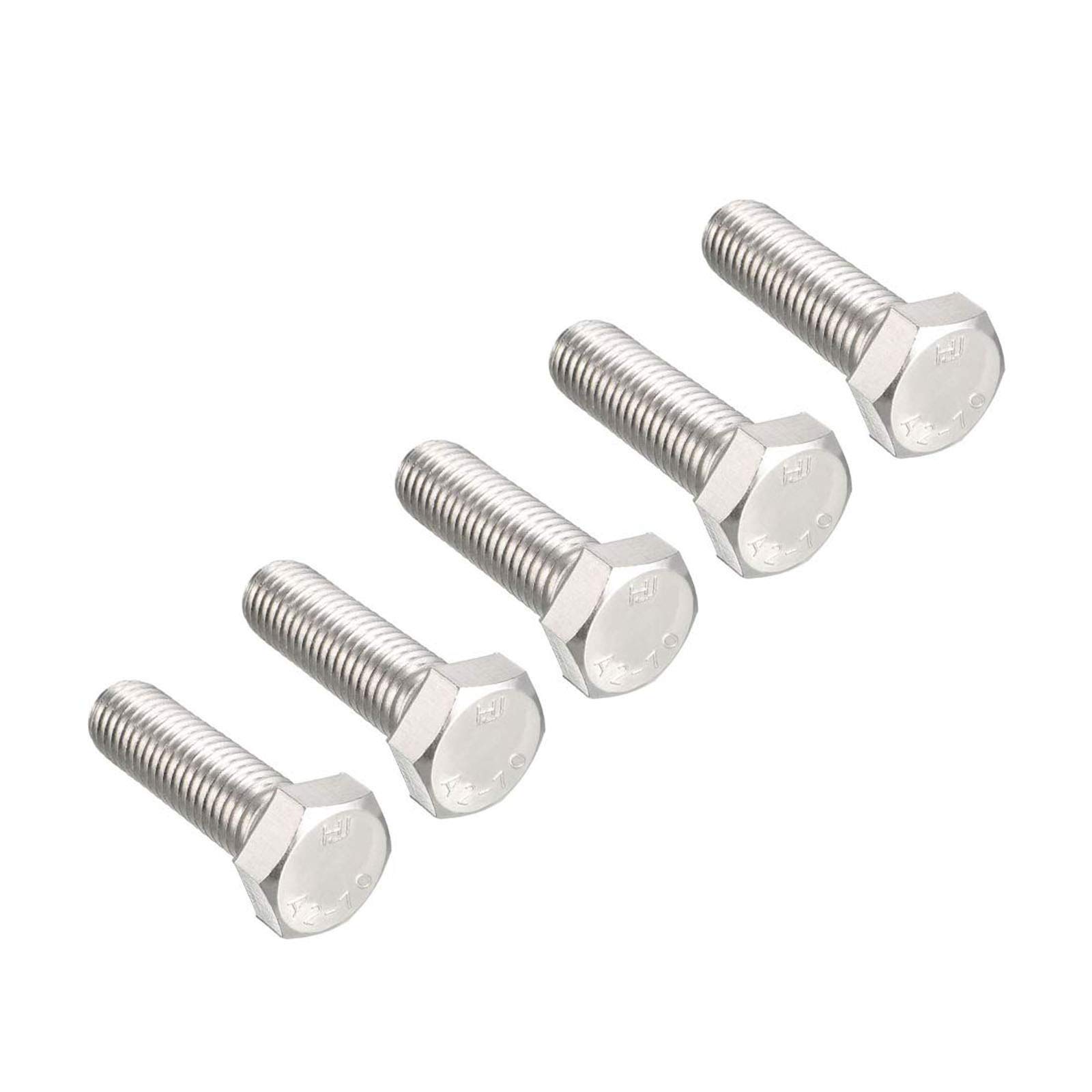 Tornillos M12 de acero inoxidable contra el óxido, pernos hexagonales de rosca completa 40 mm 8