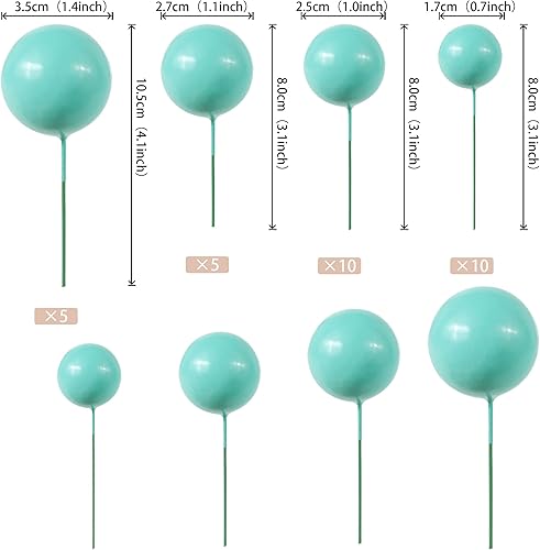 Miniatura 149 de Rsstarxi 30 piezas de bolas de burbujas para decoración de tartas, bolas de espuma, mini globo para cupcakes, decoración de bricolaje para baby Oro