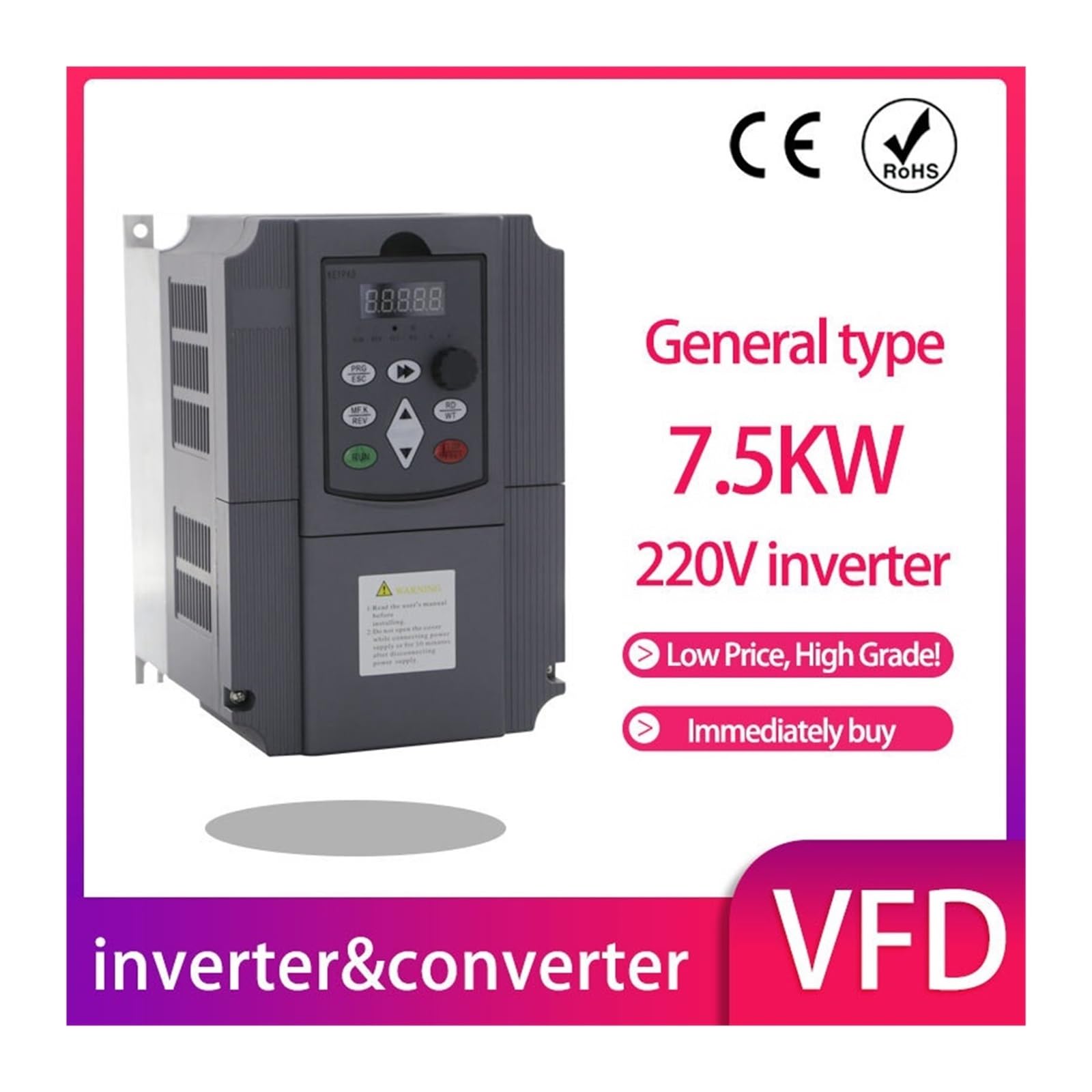 TK6100FH 1024 * 600 risoluzione colore variabile convertitore di frequenza inverter VFD 0.75kw-15kw 220V ingresso singolo a trifase 220V e 380V 50Hz/60Hz (0.75kw-1HP)