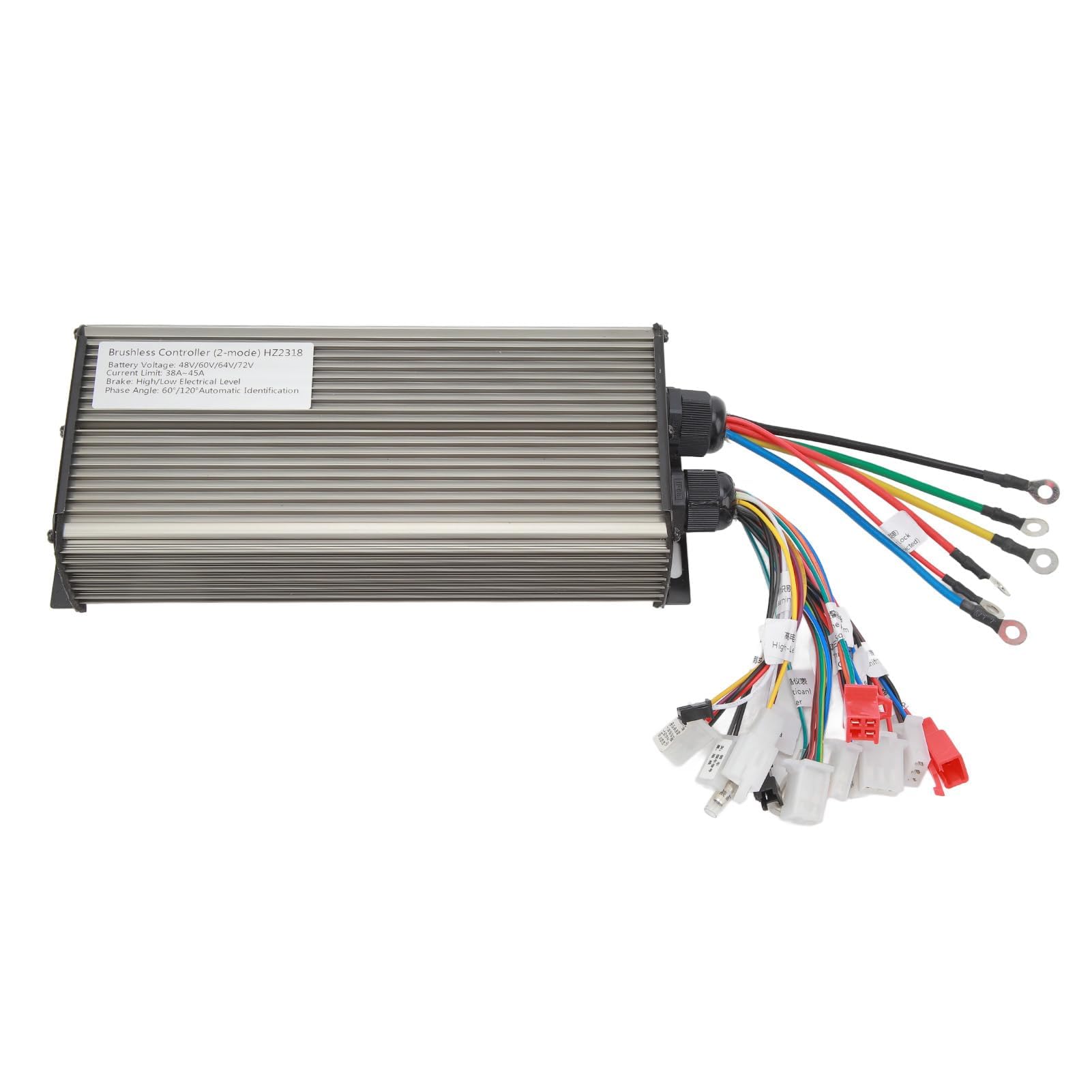 Controlador de Bicicleta Eléctrica, 48V 60V 64V 72V 2000W Controlador de Motor sin Escobillas de Bicicleta Eléctrica de Aleación de Aluminio de 18 Tubos para Scooter de Bicicleta