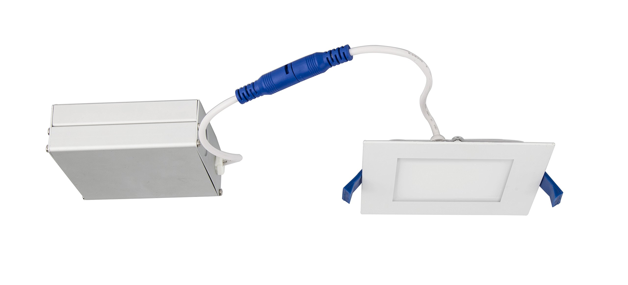 goodlite slim led 4" recessed ultra-thin square ceiling light - 850 lumens, 3000k warm white, 12w, ic-rated dimmable, energy star, cri-90> 120v