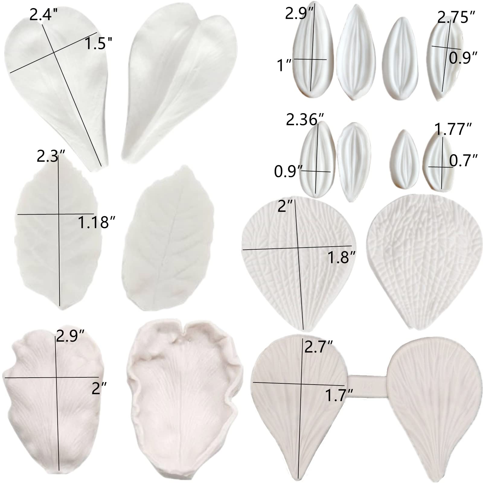 Lot de 39 moules et emporte-pièces en forme de fleur en acier inoxydable pour décoration de gâteau de mariage, d'anniversaire