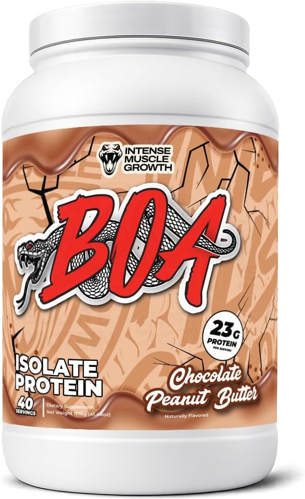 BOA Isolate Protein with Vitamin B6 and Zinc - Low-Sodium Whey Protein Isolate 23g of Protein per Scoop - (Chocolate Peanut Butter - 40 Servings)