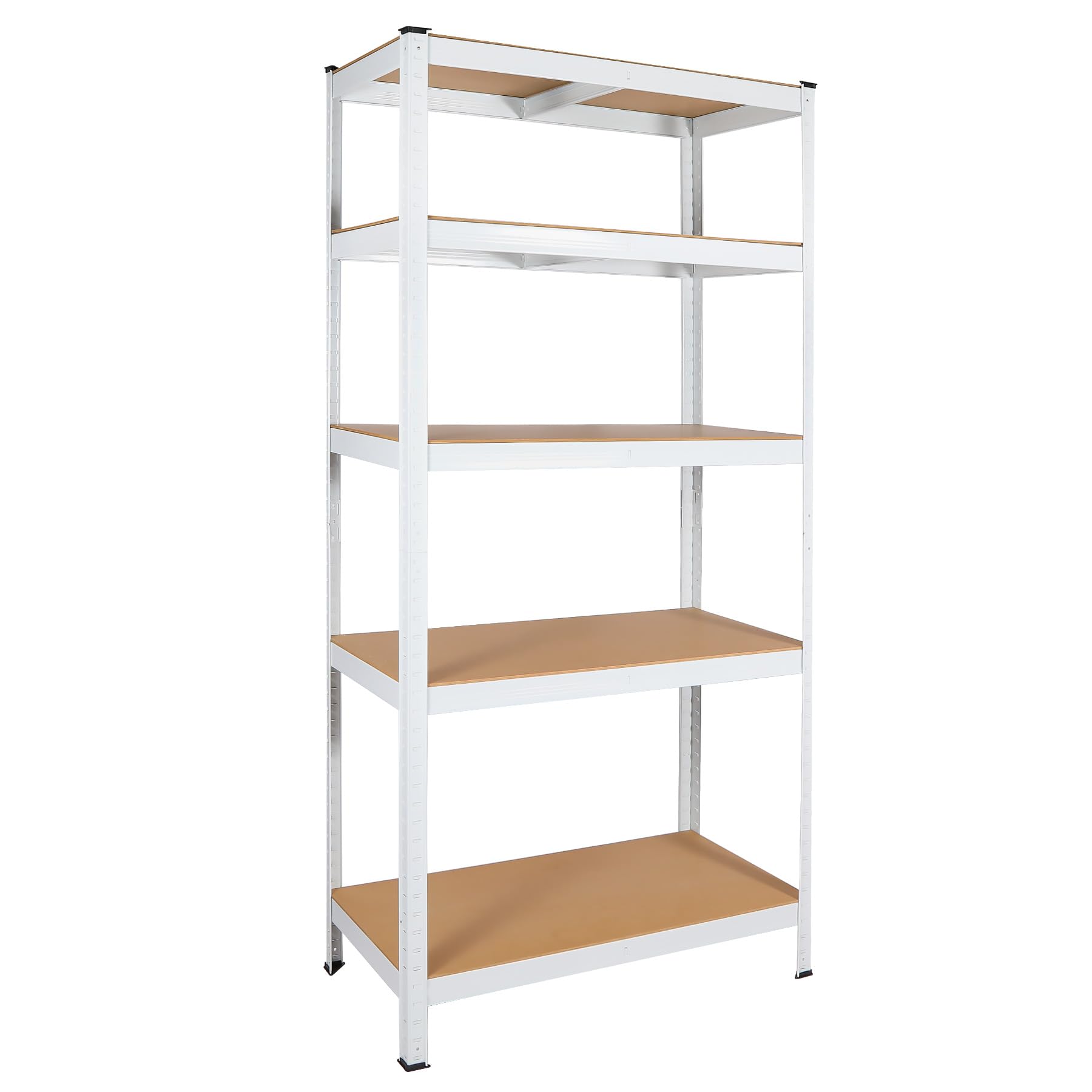 ALBOMI 5 Tier Adjustable Garage Shelving Unit, 35" Wide Metal Storage Shelves with Support Beams, Heavy Duty Storage Utility Rack for Warehouse Pantry Basement Kitchen, 35"x18"x71", White