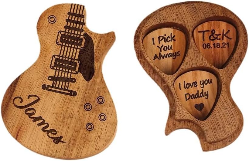 Custom Guitar Picks With Box Personalized Guitar Picks With Case Birthday Gift for Friends Valentine's Day Anniversary (1 box + 3 Picks)