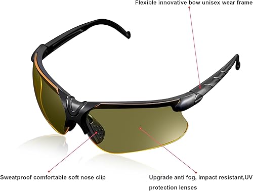 Miniatura 4 de KEMIFON Gafas de seguridad de disparo antivaho, protección ocular para hombres y mujeres, rango de disparo con lentes intercambiables transparentes