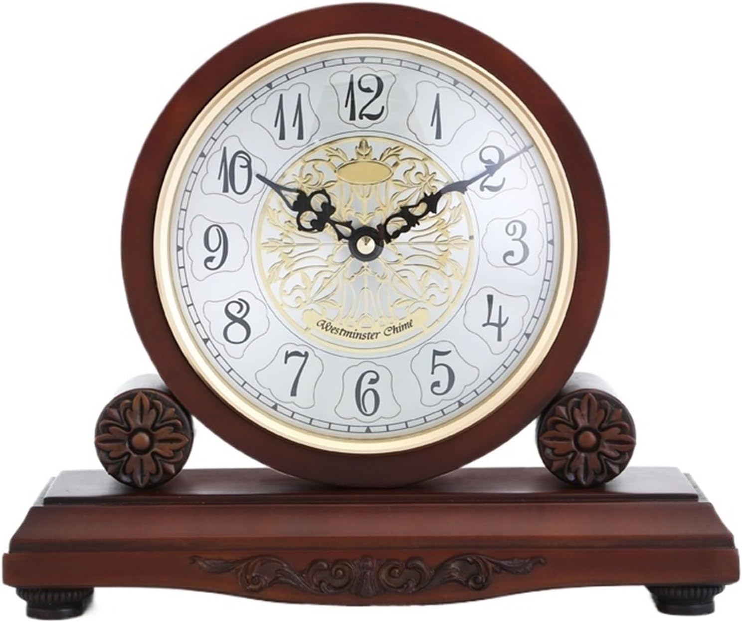 Mantel Table Clock Solid Wood Table Clock European Style Living Room Decoration Wooden Clock Retro Desk Clock Living Room Home Decor