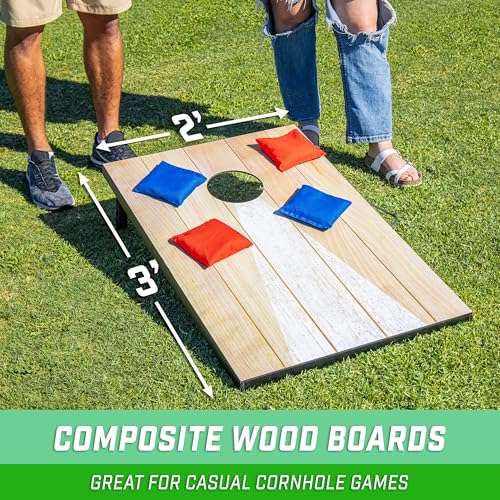 Image of GoSports 3 x 2 ft Cornhole Board Set - Portable Outdoor Toss Game for Adults & Family - Includes Set of 8 Bean Bags with Built-in Storage - Choose Your Style