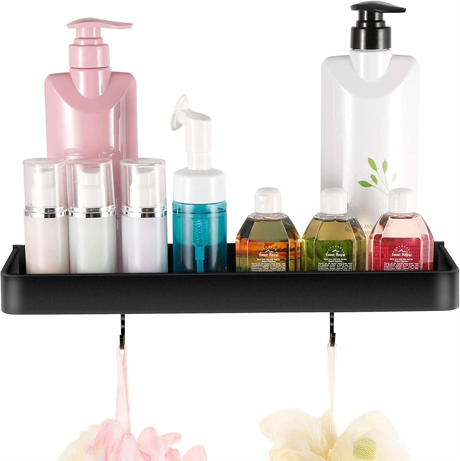 Estante de baño de metal negro XMING organizador de cosméticos y aseo