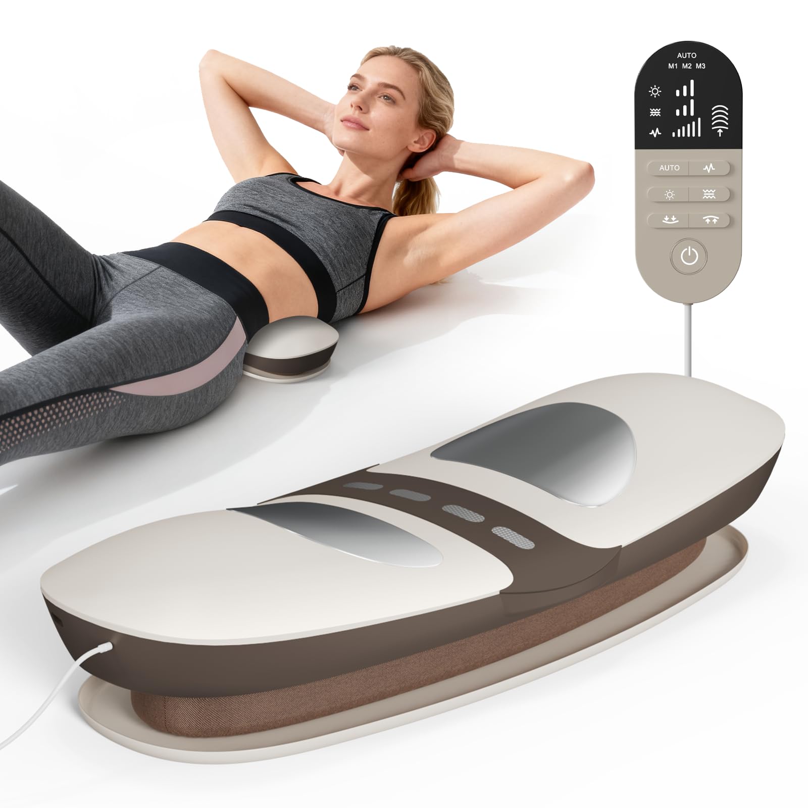 LANMOU Appareil de Massage Électrique pour Dos, Masseur dos lombaire Sans Fil, Coussin de Massage avec Chaleur, Vibration, Traction par Airbag, Cadeau pour Homme et Femme