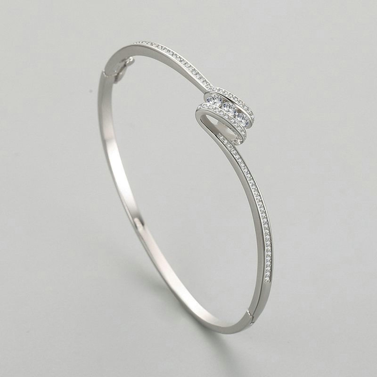 Pulsera de platino 950 para mujer, 54-60 mm de diámetro, nudo con
