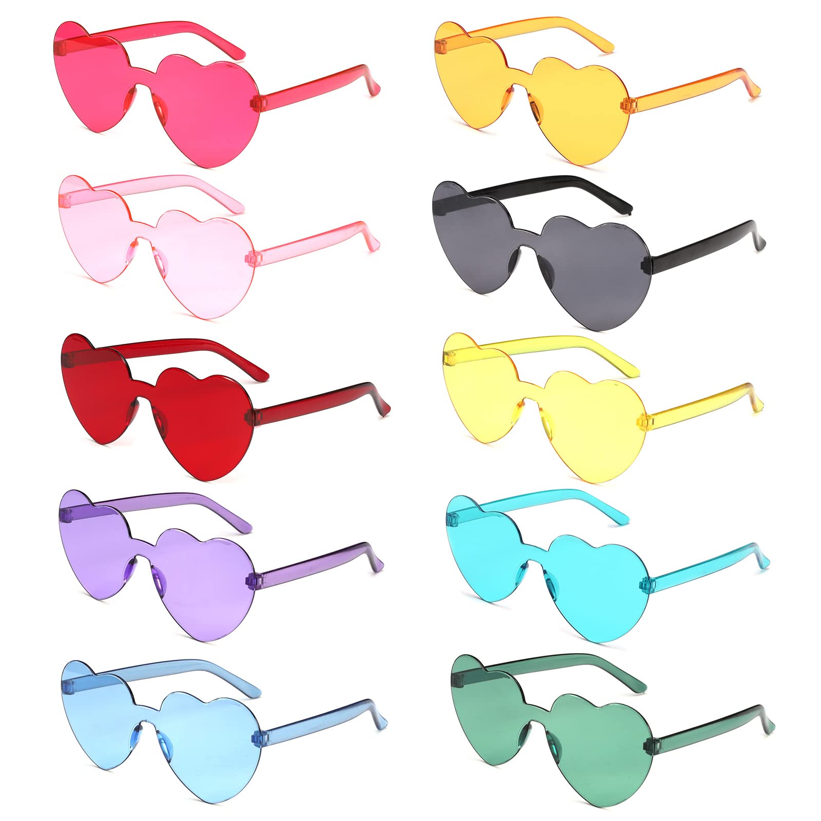 SLFYEE 10 Pares Gafas Corazones Fiesta Niños y Adultos Gafas de Fiesta Divertidas Gafas Despedida de Soltera Gafas de Disfraz Divertidas para Fiesta de Cumpleaños Disfraces Festival