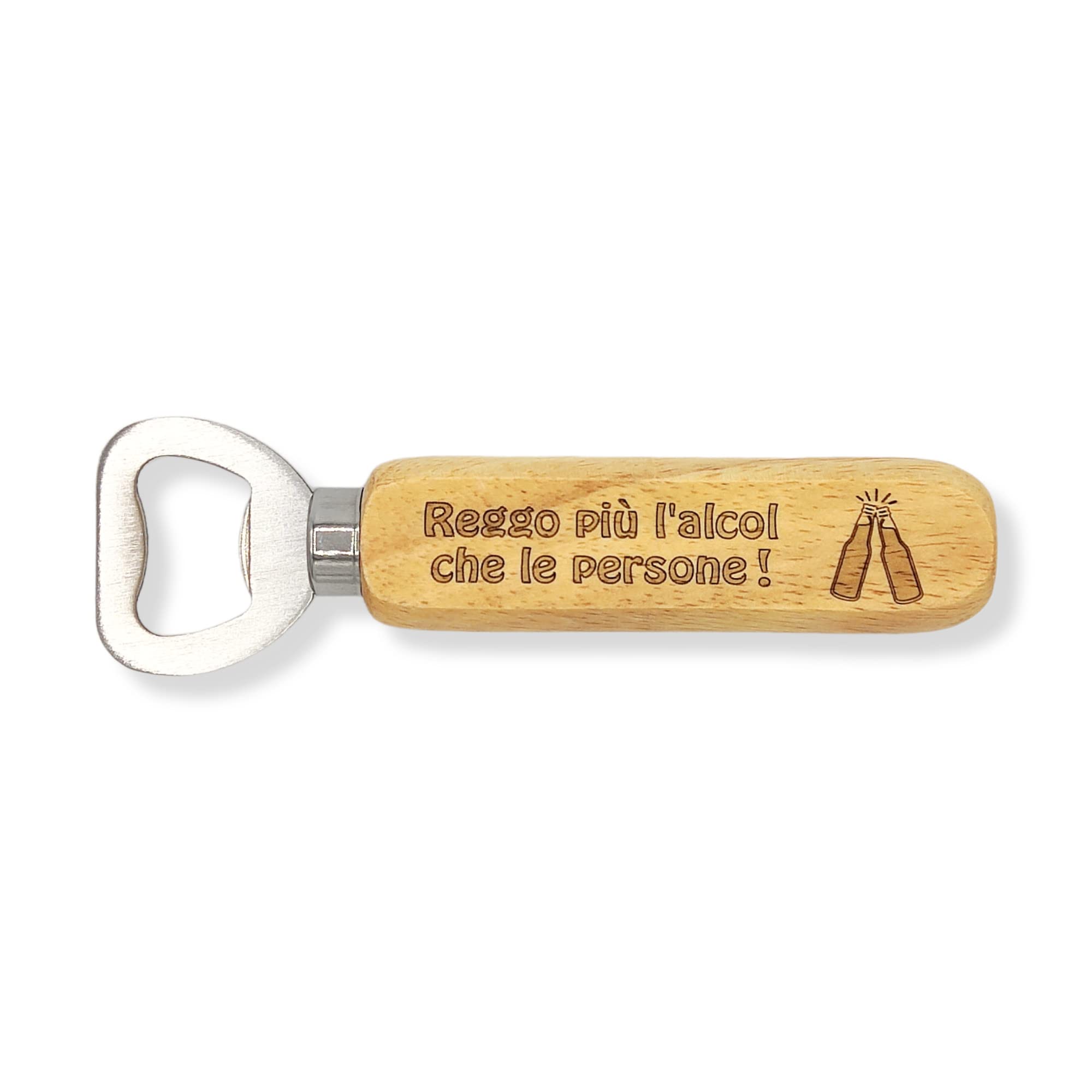Apribottiglie in legno e ferro con magnete Idea regalo originale con incisione laser indelebile Stappa bottiglie birra Apri birra tappi a corona