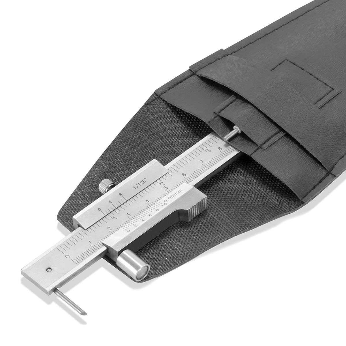 STAHLWERK Anreiß-Messschieber | Messlehre | Schieblehre 0-200 mm | 8 Inch mit Nonius und Anschlagrolle nach DIN 862 für Präzisionsmessungen